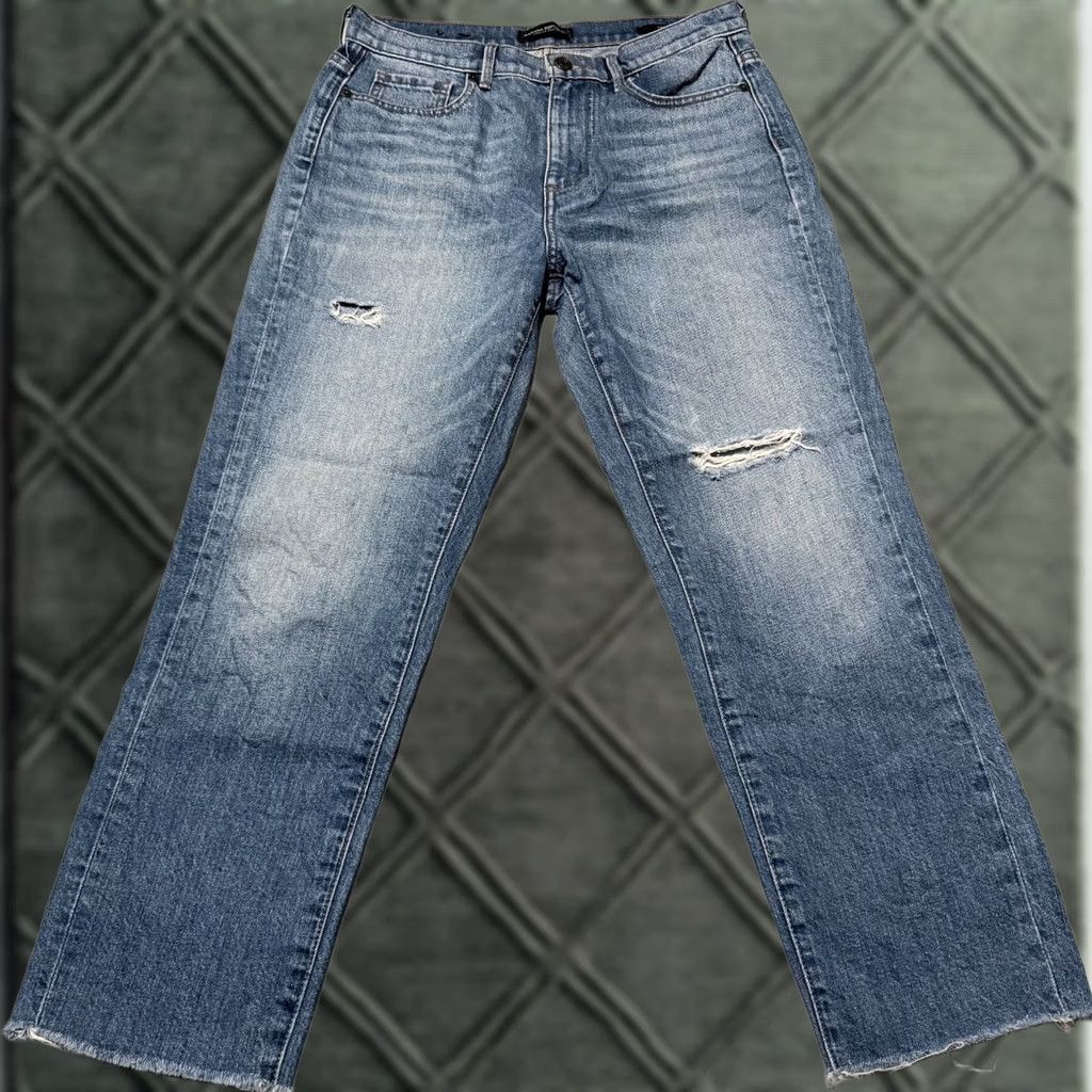 Banana Republic VINTAGE Banana Republic Jeans Women's Blue Denim Frayed Distressed Straight - 27 Size 27" / US 4 / IT 40 - 1 Thumbnail