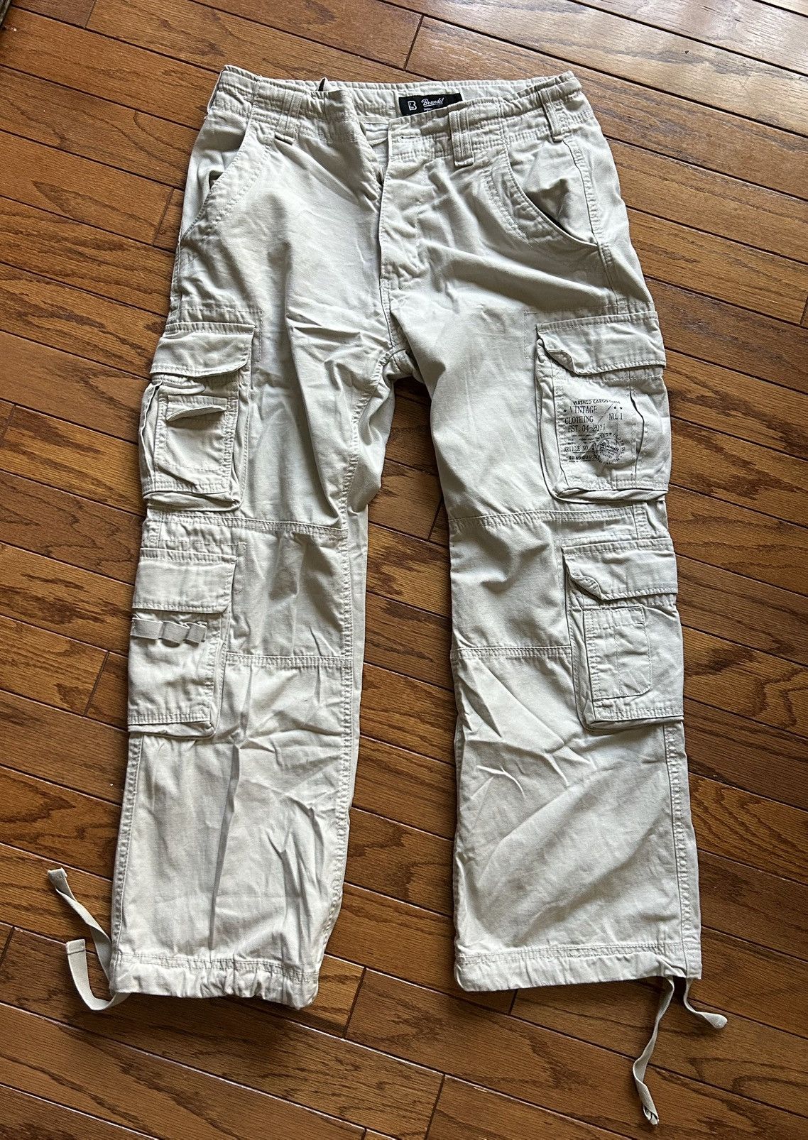 Brandit × Vintage Brandit’s Pure Vintage Cargo Pants White Size US 32 / EU 48 - 1 Thumbnail
