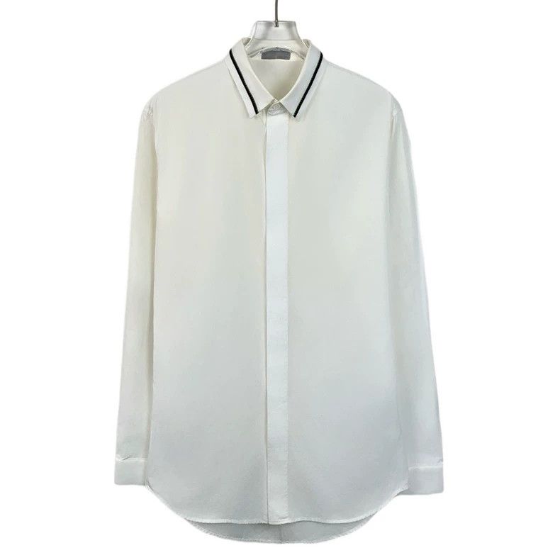 Dior Dior Size 37 White striped stitching lapel long-sleeved sh Size US XS / EU 42 / 0 - 1 Thumbnail