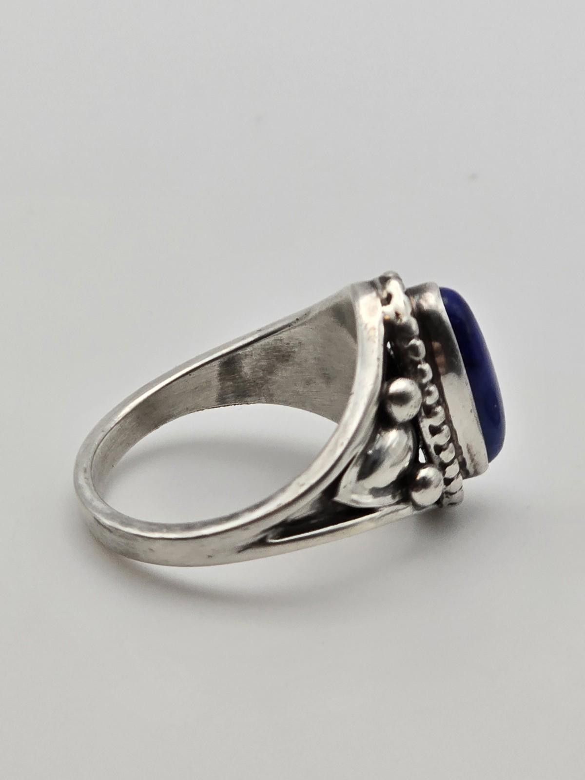 Other Navajo Sterling Silver Lapis Ring by Derrick Gordon – Size 7 Size ONE SIZE - 3 Thumbnail