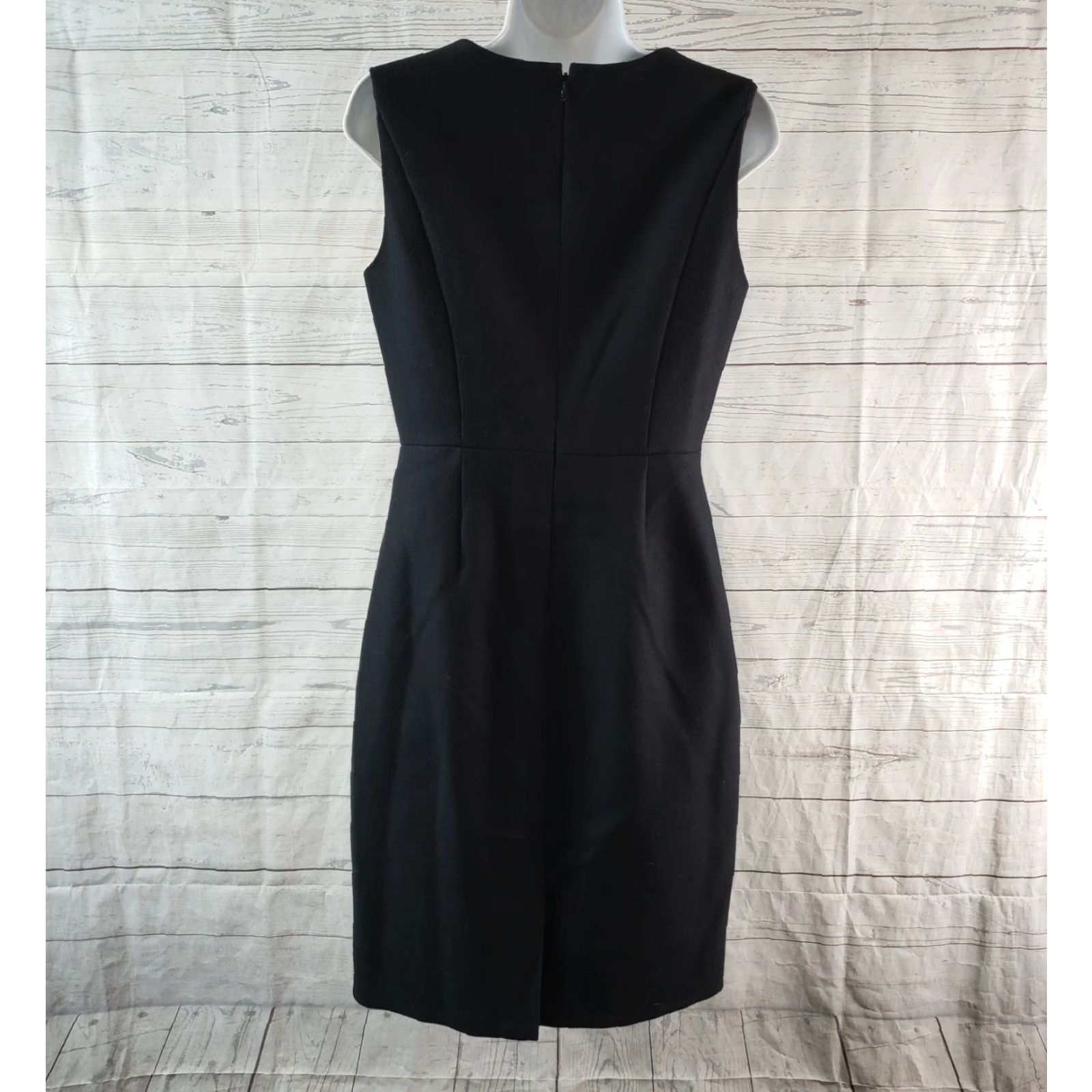 J.Crew J Crew Dress Womens Sz 4 Black Gray Stripe Sleeveless Wool Blend Size S / US 4 / IT 40 - 4 Thumbnail