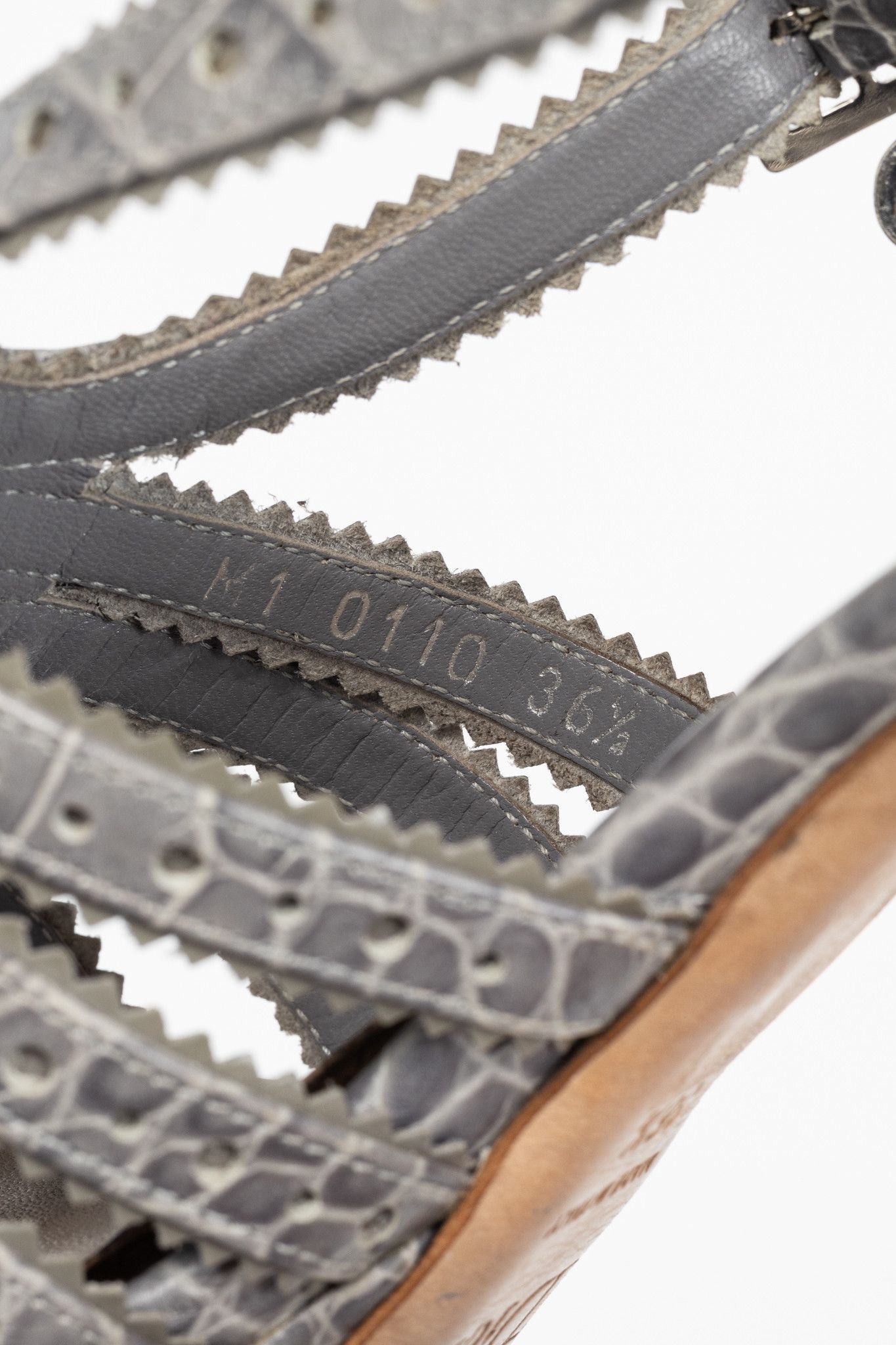 Dior Christian Dior Bonnie Snake-Embossed Perforated Sandals Size US 6 / IT 36 - 11 Thumbnail