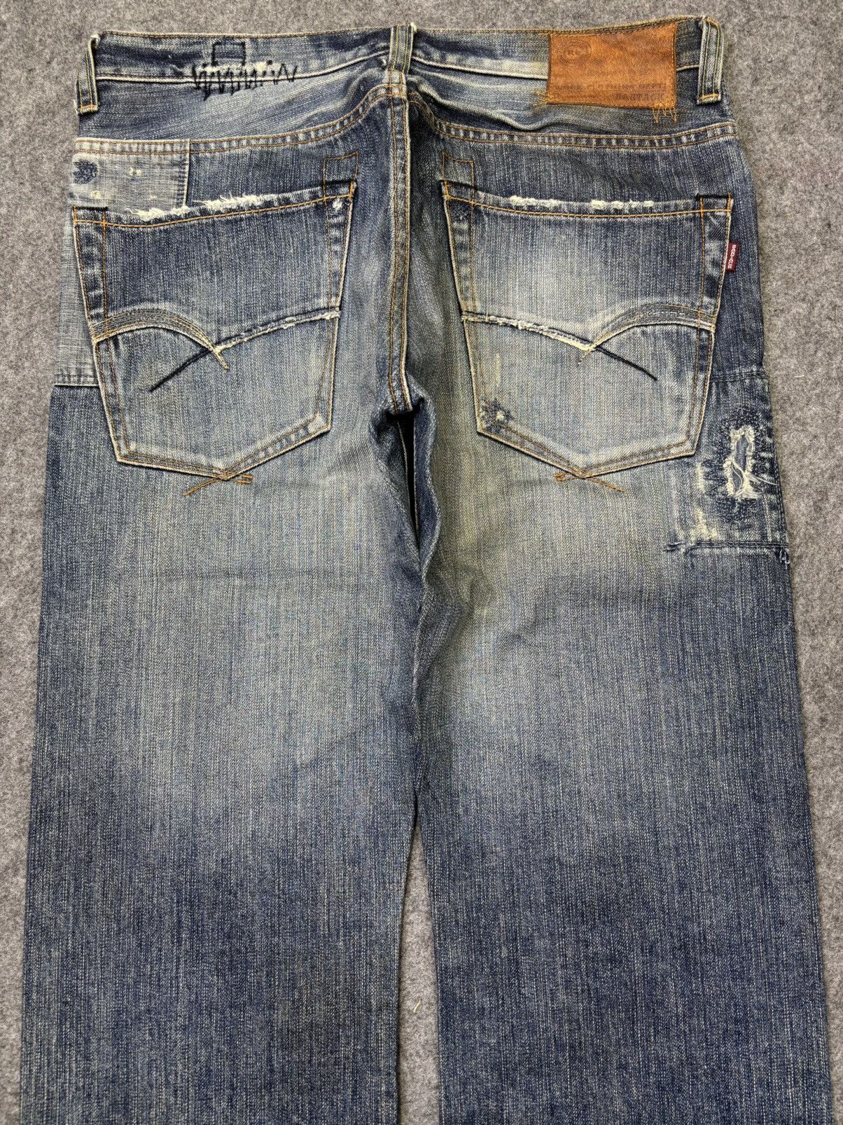 Japanese Brand 💥Insane Boro💥Archival Bartack Patchwork Denim F786 Size US 33 - 11 Thumbnail