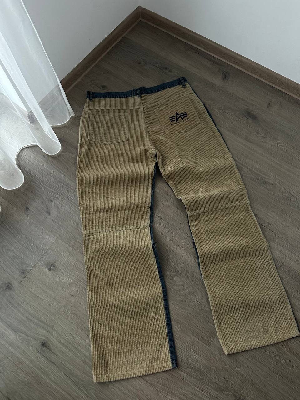 Alpha Industries × Vintage Vintage Alpha Industries Velvet Denim Baggy Big Logo Pants Size US 34 / EU 50 - 7 Thumbnail