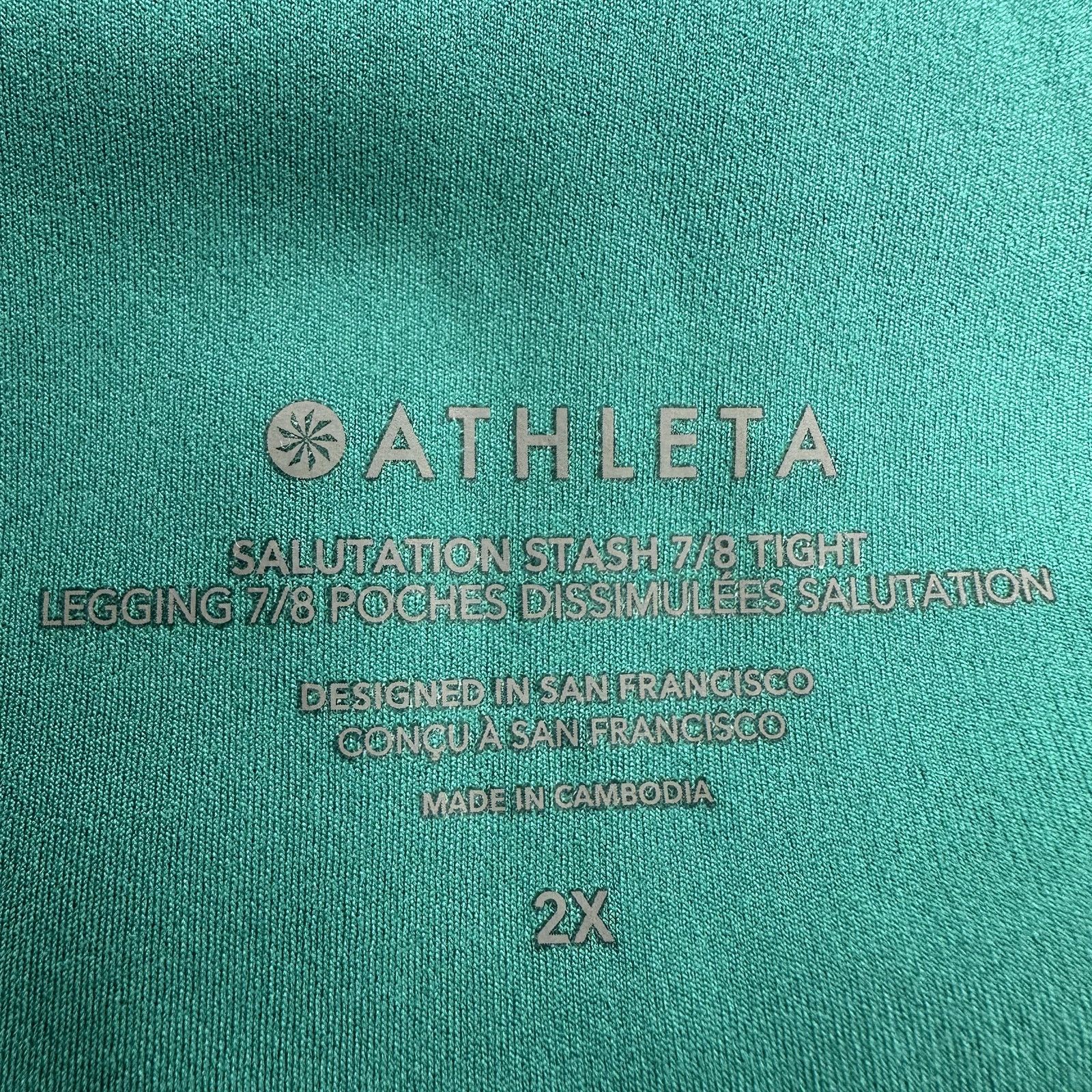 Athleta Athleta Salutation Stash 7/8 Tight UPF 50+ Emerald 2X Size 42" / US 20 - 3 Thumbnail