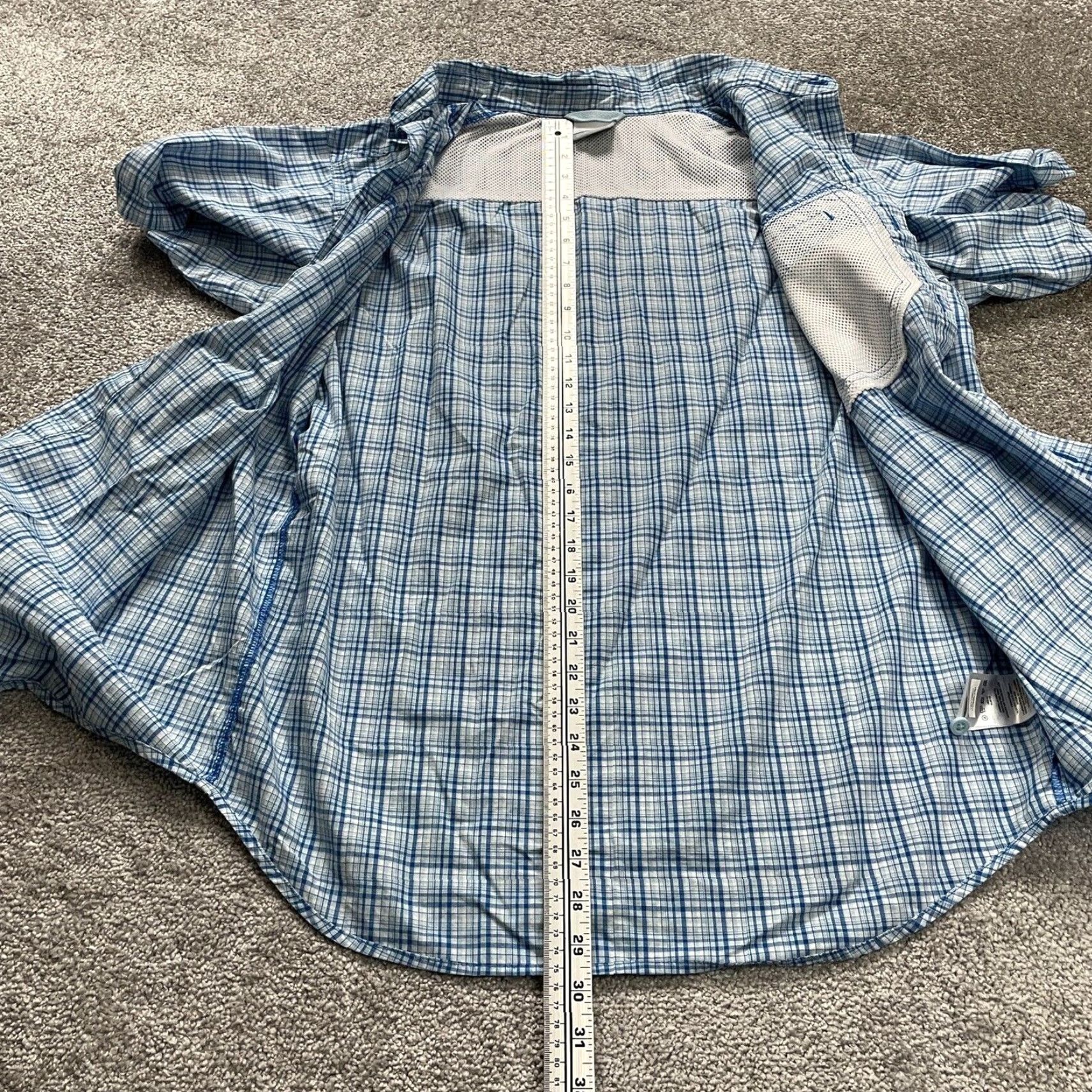 Vintage Columbia Shirt Large Mens Blue White Plaid Short Sleeve Button Down Zip Pocket Size US L / EU 52-54 / 3 - 5 Thumbnail