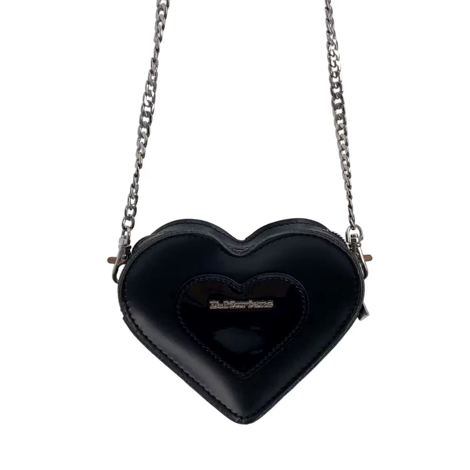 Dr.Martens Leather Shoulder Bag Black Mini Heart Bag Dress, Bag 
