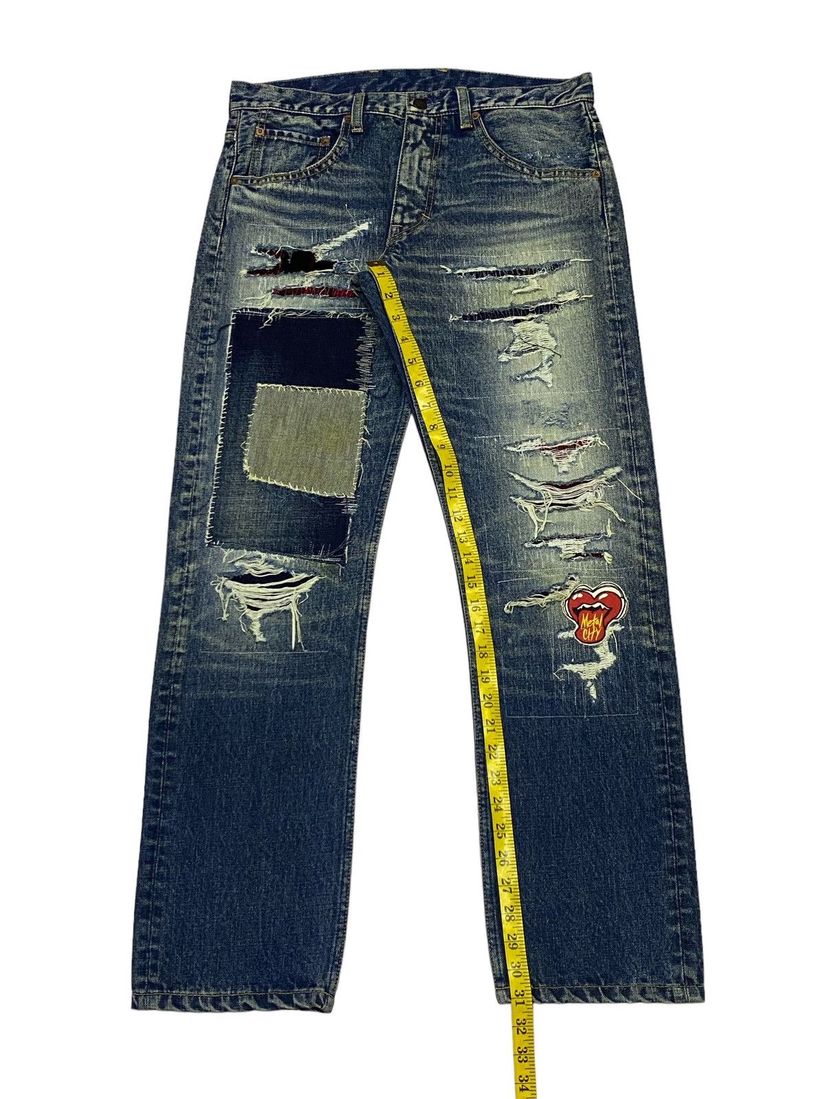 Hysteric Glamour × If Six Was Nine × Japanese Brand RNA Patchwork Distressed Denim Pants Size US 32 / EU 48 - 6 Thumbnail