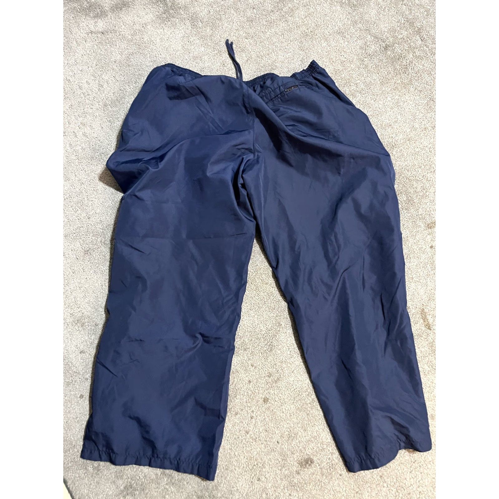 American Eagle Outfitters American Eagle Outfitters Womens Windbreaker Capri Cropped Pants XL Navy Blue Geometric Pattern Logo Pockets Casual Workwear Size 40" / US 18 - 3 Thumbnail