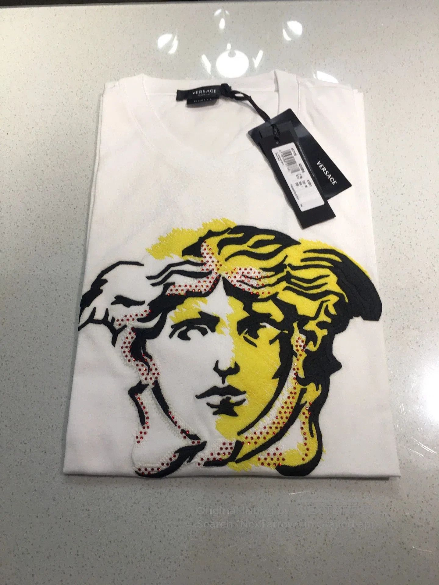 Versace VERSACE Men's White Medusa Embroidered T-shirt. Size US M / EU 48-50 / 2 - 6 Thumbnail