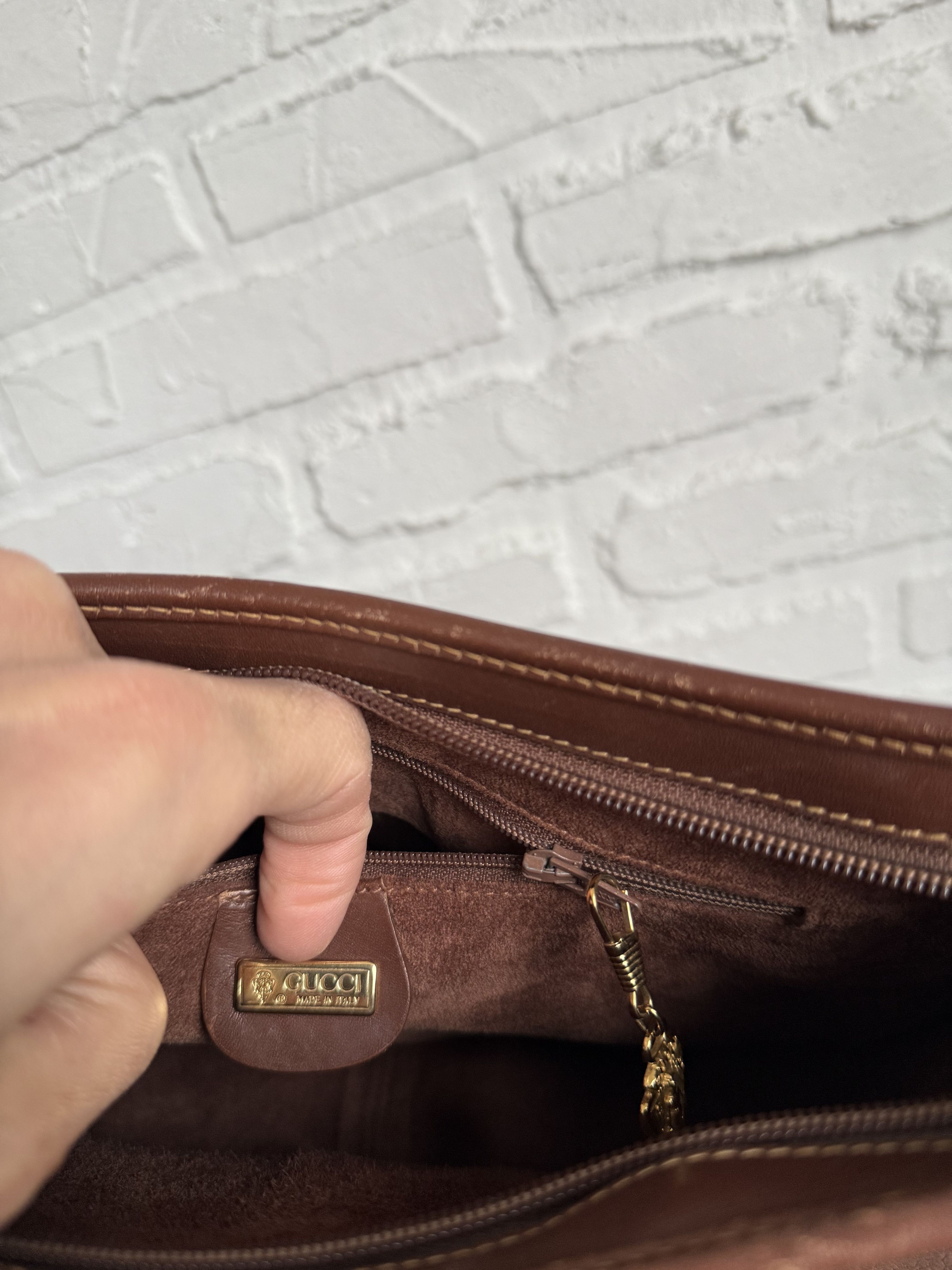 Gucci Vintage 1970s Gucci GG crest Brown shoulder bag Size ONE SIZE - 6 Thumbnail