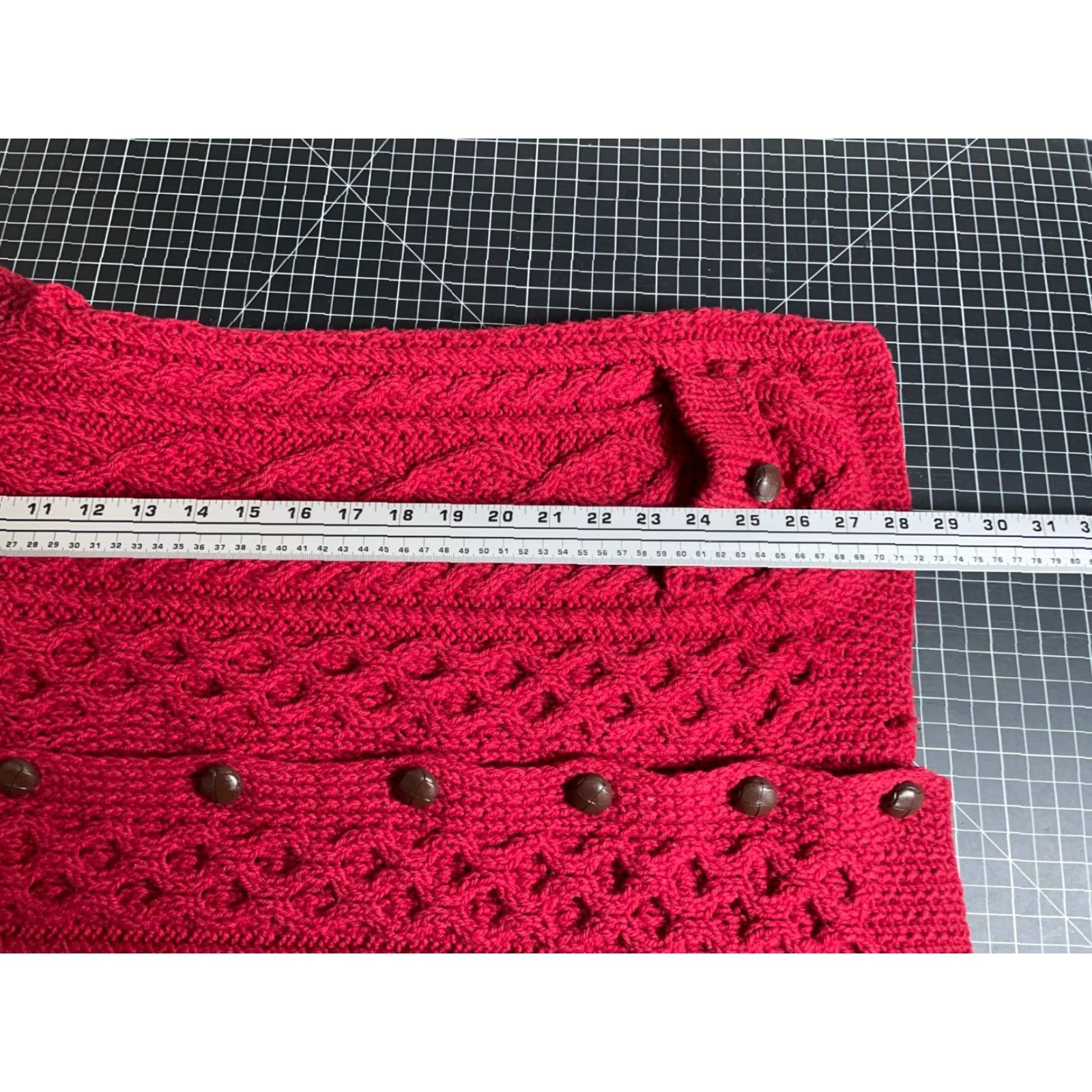 Vintage VINTAGE Unbranded Red Wool Cable Knit Hooded Sweater Women Medium Heavyweight Cardigan Crew Neck Long Sleeve Fall Winter Mens? Size M / US 6-8 / IT 42-44 - 6 Thumbnail