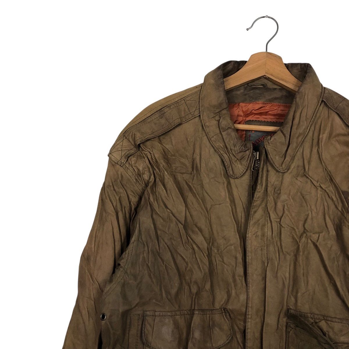 Japanese Brand 📌Vintage Bomber Leather Jacket Fly Adventure Bound Size US L / EU 52-54 / 3 - 8 Thumbnail