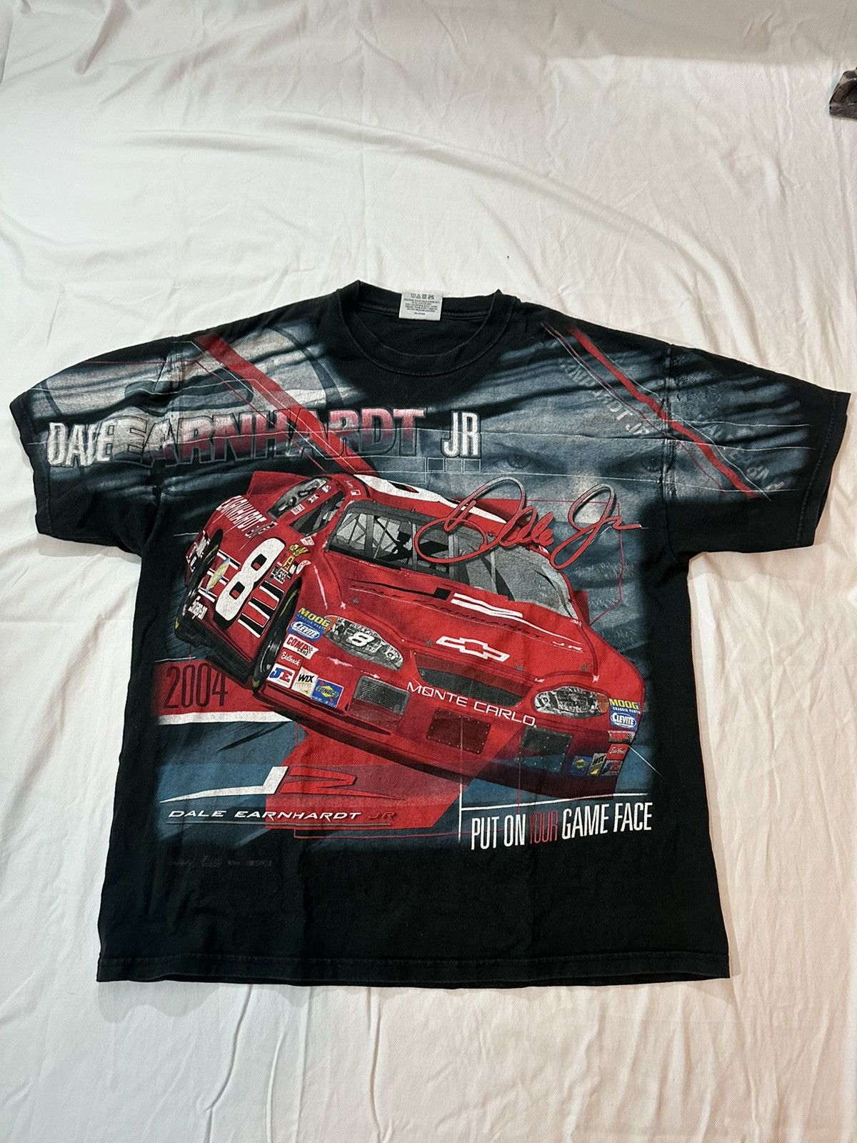 Nascar Dale Earnhardt Chase buy Authentics Men's L Man Of Steal Allover White Shirt