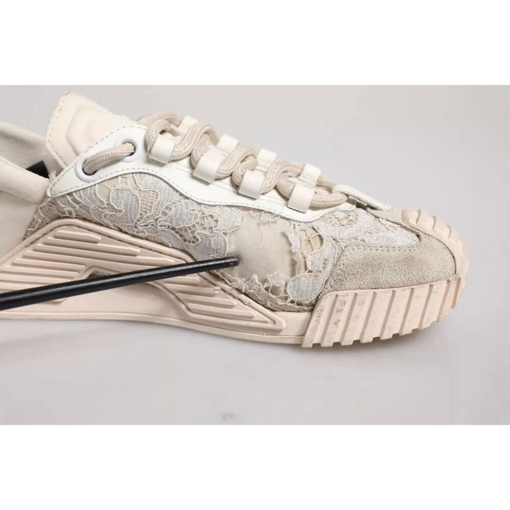 Dolce & Gabbana Dolce & Gabbana White Lace NS1 Low Top Sneaker Sports Shoes Size US 8 / IT 38 - 8 Thumbnail