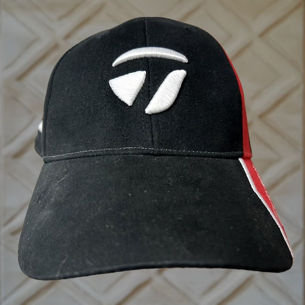 TaylorMade VINTAGE TaylorMade Burner Adjustable Hat Cap Black/Red Embroidered Mens One Size Baseball Cap Adjustable Hat Size ONE SIZE - 1 Thumbnail