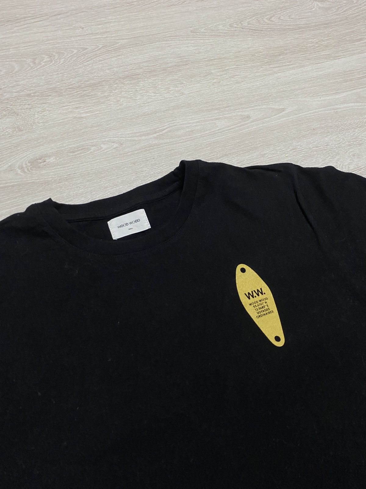 Wood Wood Wood Wood Black T-shirt basic size Small Size US S / EU 44-46 / 1 - 1 Thumbnail