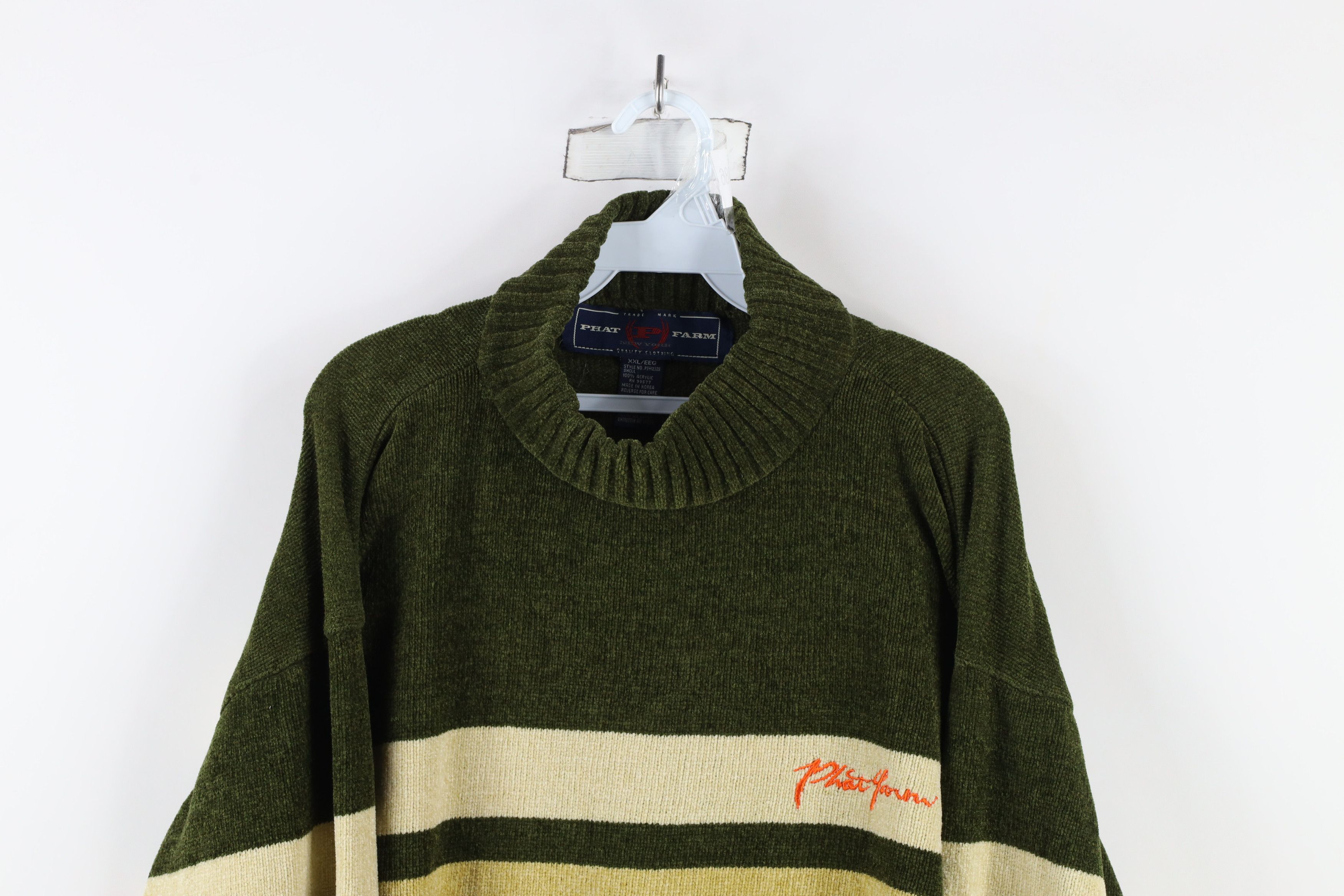 Phat Farm × Vintage Vintage 90s Y2K Phat Farm Striped Fleece Mock Neck Sweater Size US XXL / EU 58 / 5 - 2 Thumbnail