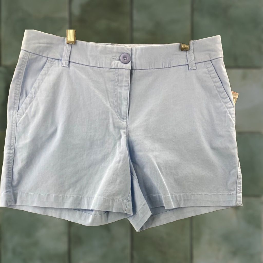 Vintage Crown and Ivy Chino Shorts Womens 4 Blue Solid Activewear Casual Travel Size 27" / US 4 / IT 40 - 1 Thumbnail