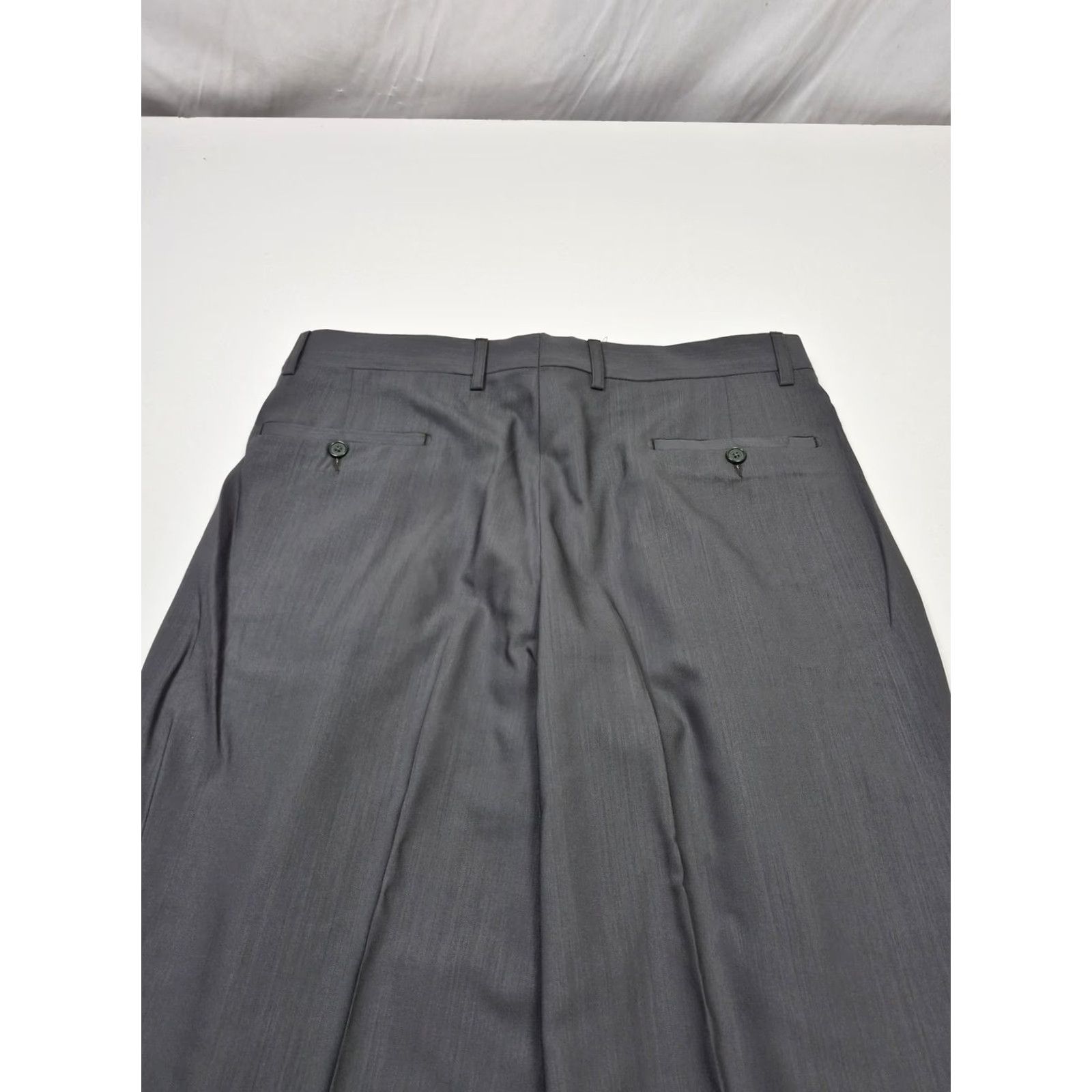 Vintage Zanieri Dress Pants Mens 38x37 Gray Wool Pleated Unhemmed Made Italy NWT Size US 38 / EU 54 - 7 Thumbnail