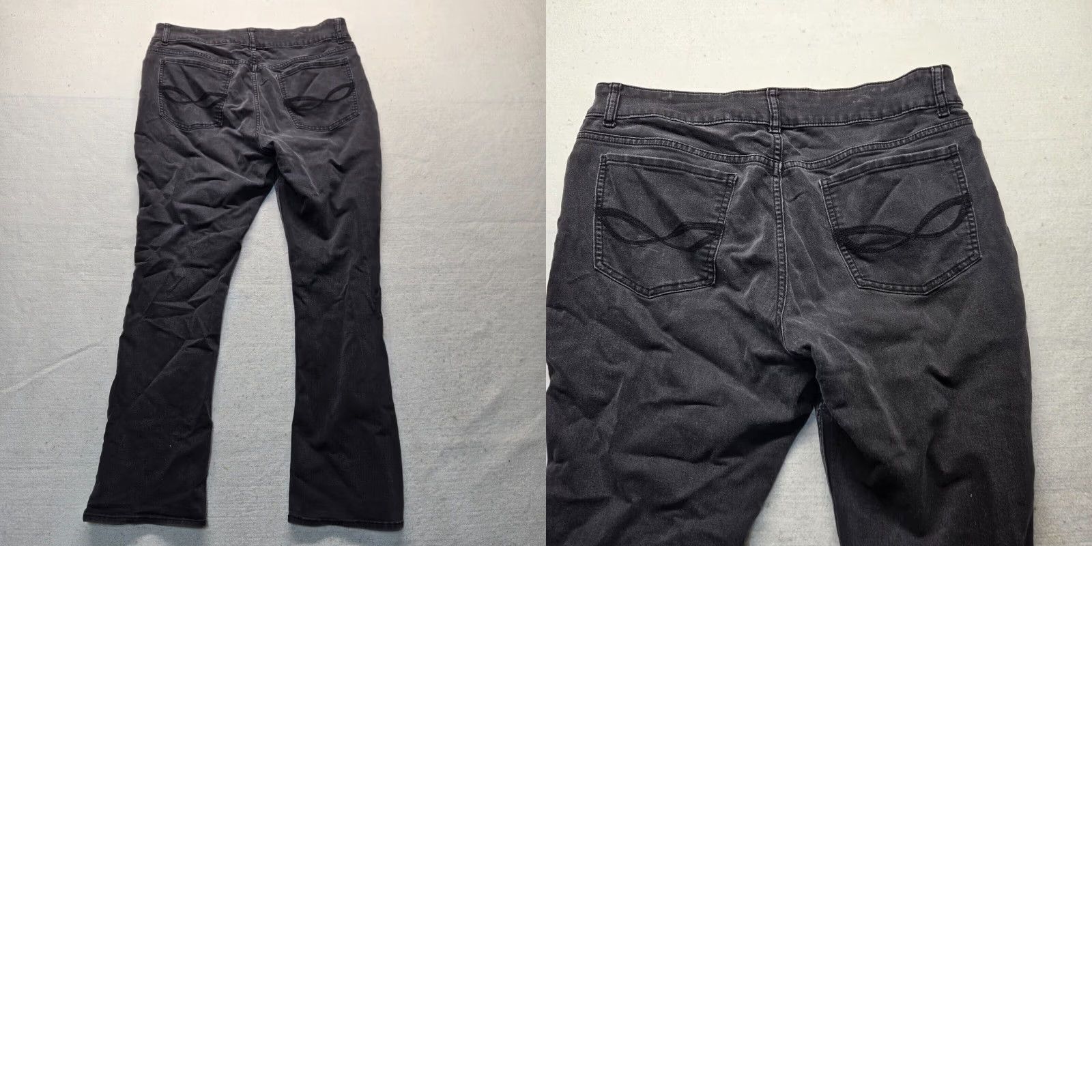 Vintage VINTAGE Riders by Lee Women's Black Bootcut Jeans Size 16M Mid-Rise 5 Pocket Denim Pants Size 38" / US 16 / IT 52 - 8 Thumbnail