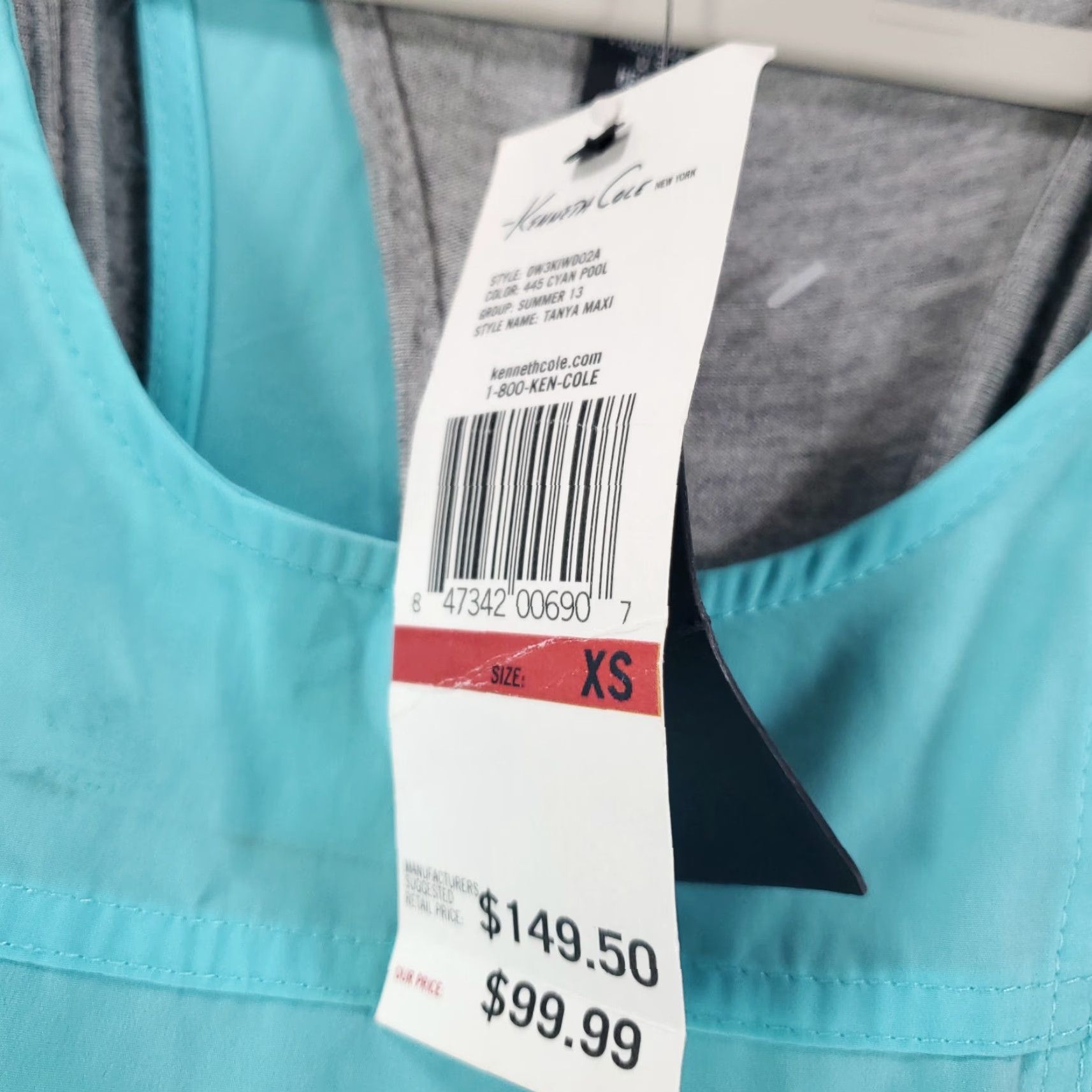 Kenneth Cole Kenneth Cole Dress Women XS Racerback Tank Hi Low Tanya Maxi Blue Green Pool Coverup Size XS / US 0-2 / IT 36-38 - 7 Thumbnail