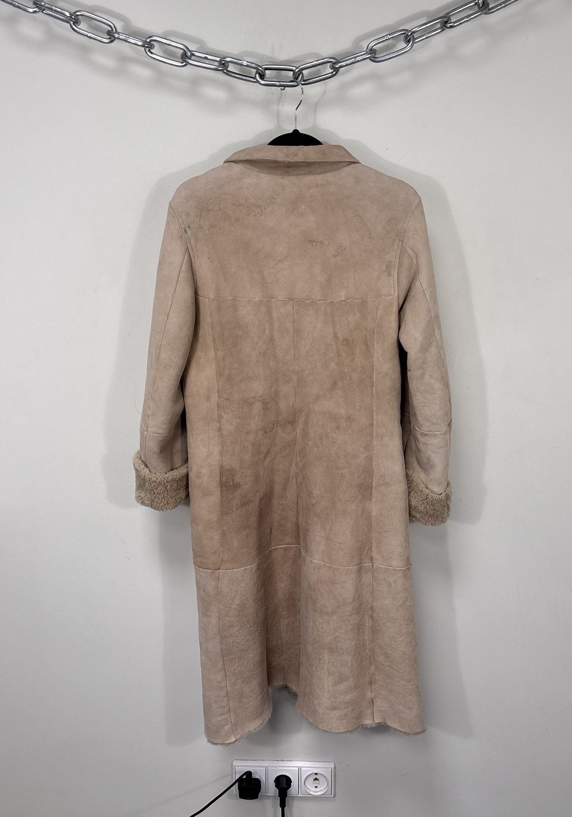 Max Mara S Max Mara Women’s Beige Sheepskin Shearling Leather Coat Size XL / US 12-14 / IT 48-50 - 3 Thumbnail