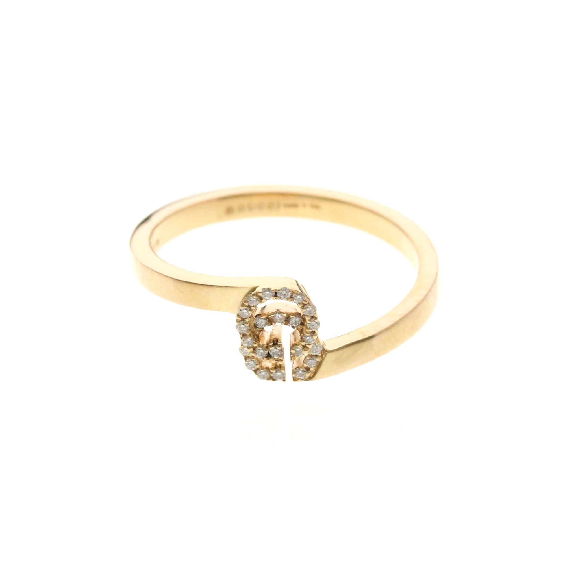 Gucci Gucci GG Running Ring Pink Gold (18K) Fashion Diamond Band Ring Pink Gold Size ONE SIZE - 1 Thumbnail
