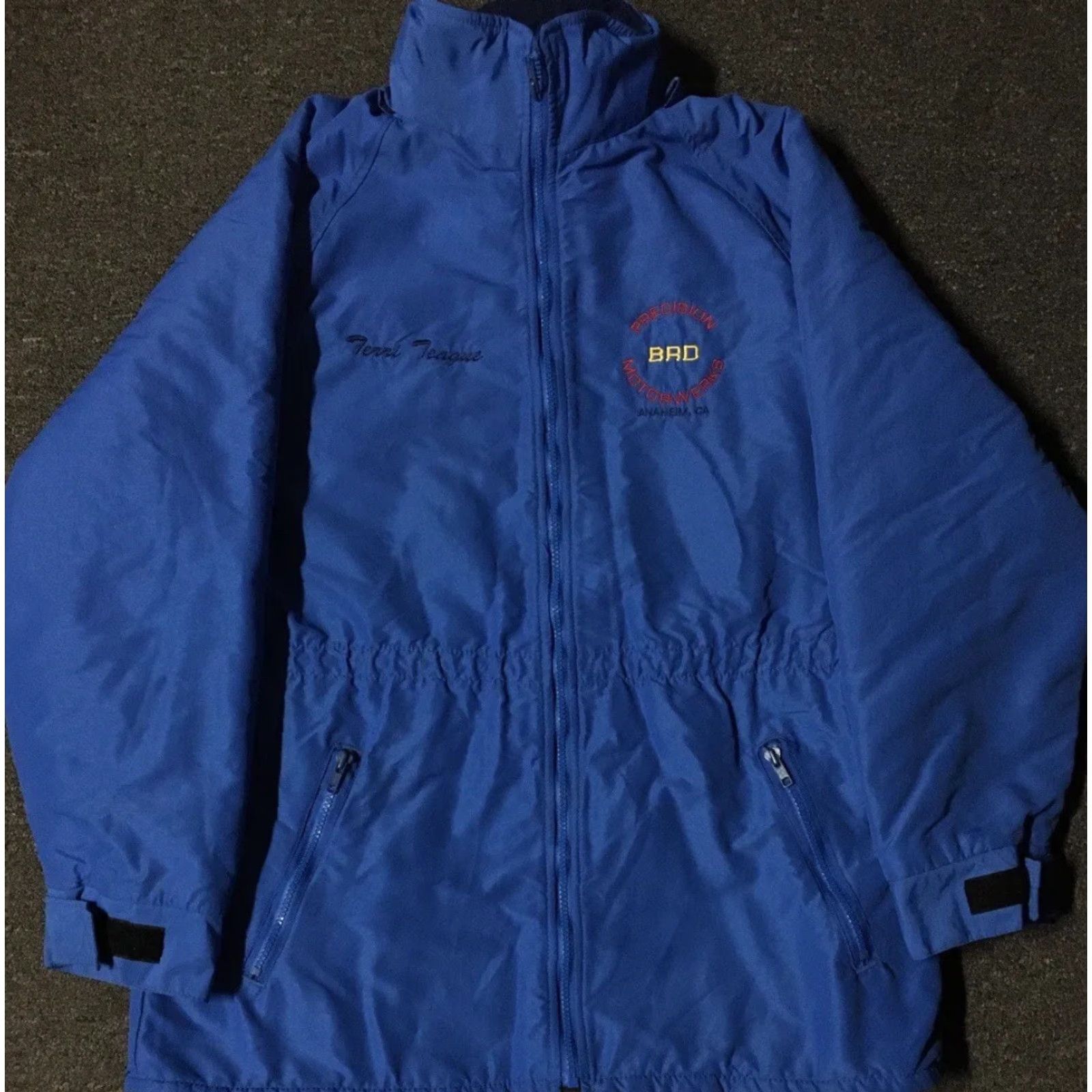NASCAR VINTAGE Porsche Racing Jacket M USA BRD 80s 70s 90s Grunge NASCAR F1 Anaheim Precision Motorwerks / BRD Driver Hoodie Parka Blue Mens Size US M / EU 48-50 / 2 - 2 Thumbnail
