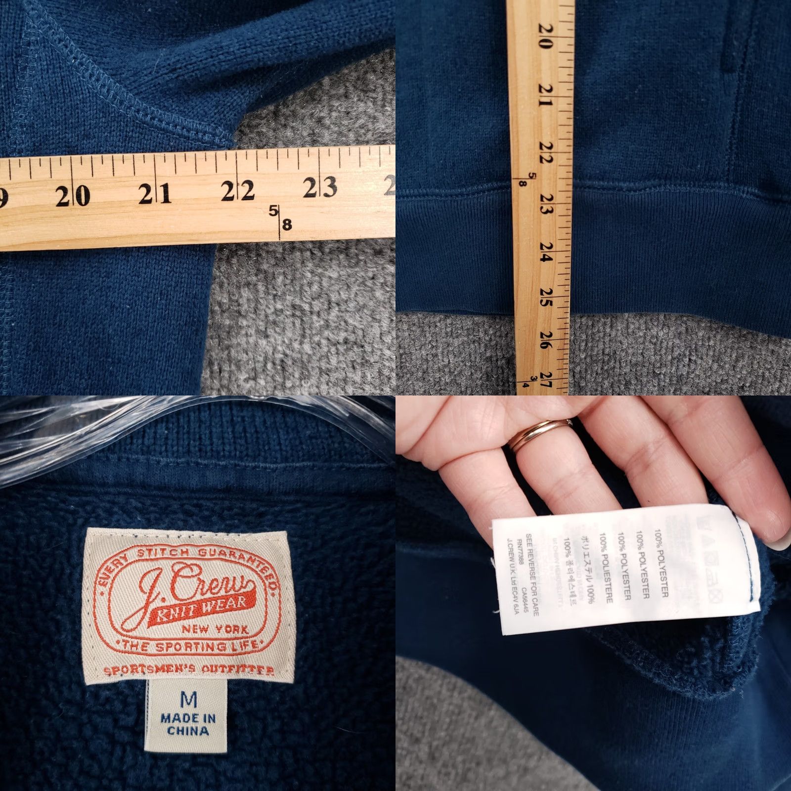 J.Crew J Crew Sweater Mens M Medium Blue Summit Fleece Pullover 1/4 Zip Mock Neck Size US M / EU 48-50 / 2 - 8 Thumbnail
