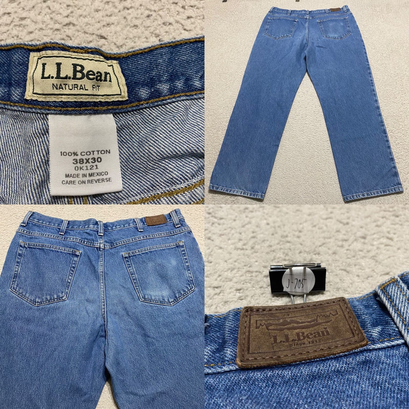 Vintage L.L. Bean Jeans Mens 38x30 Blue Denim Straight Leg Medium Wash Mid Rise Shirt Mens 38 Blue Denim Straight Regular 5-Pocket Design Jeans Mens Size US 38 / EU 54 - 8 Thumbnail