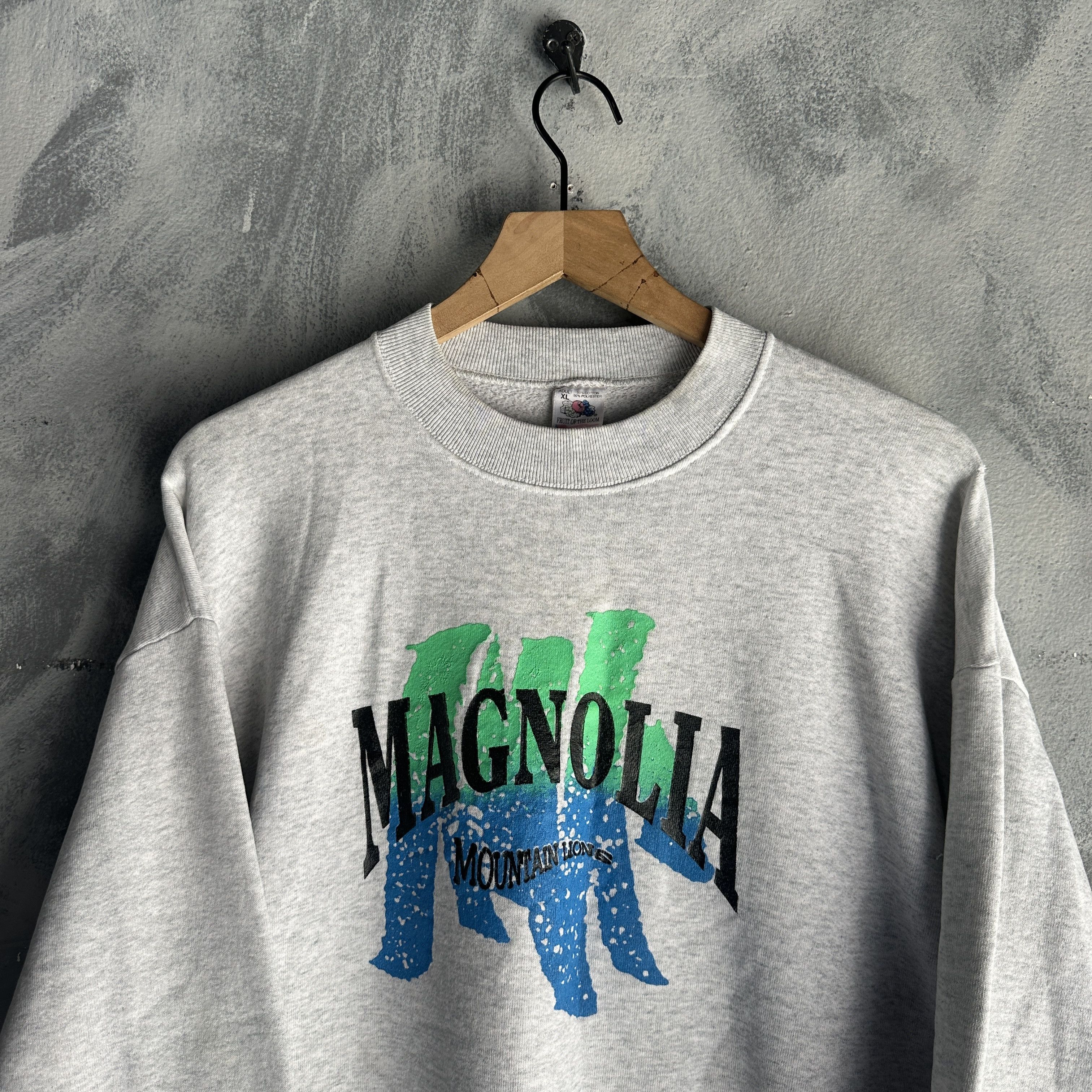 Fruit Of The Loom Vtg Magnolia Sweater Mens Crewneck Mountain Lions Boxy 90s Size US XL / EU 56 / 4 - 2 Thumbnail
