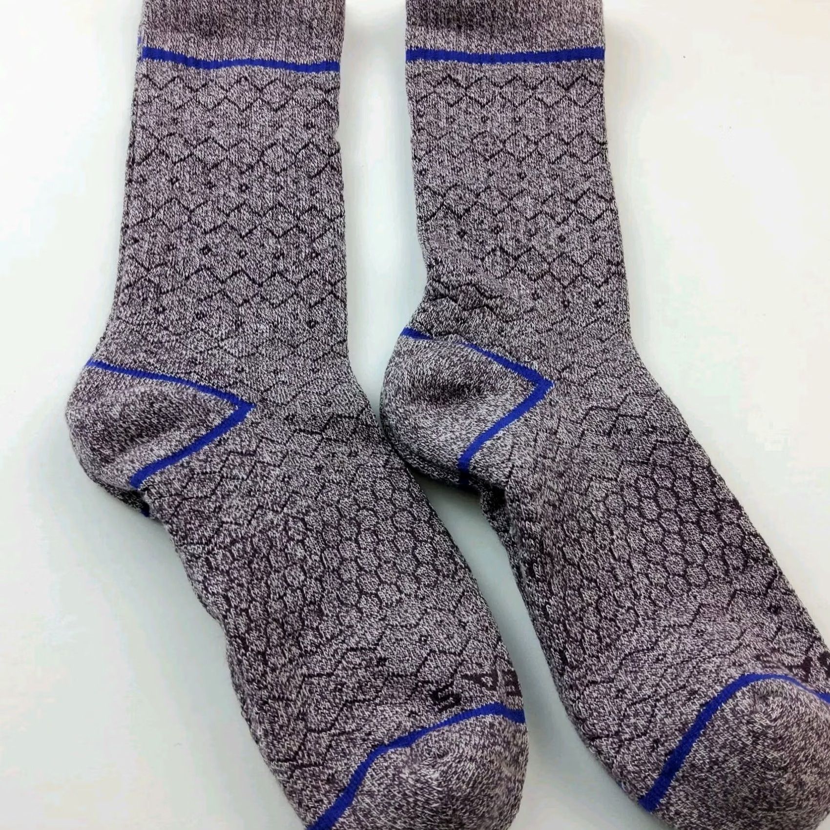 Vintage Bombas Crew Socks M Purple Holiday Fair Isle Winter Lot Pairs Size Size ONE SIZE - 3 Thumbnail