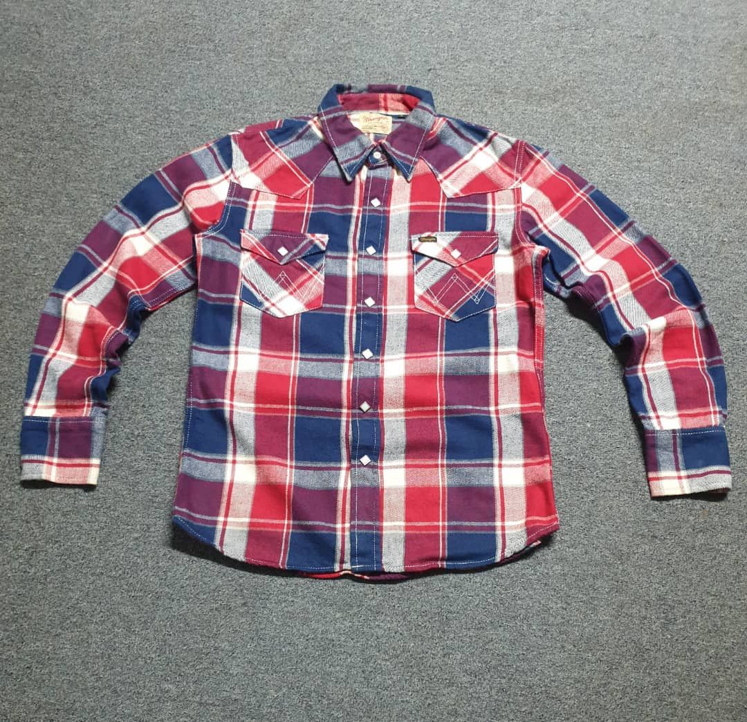 Japanese Brand Wrangler square button checkered western shirt Size US M / EU 48-50 / 2 - 6 Thumbnail