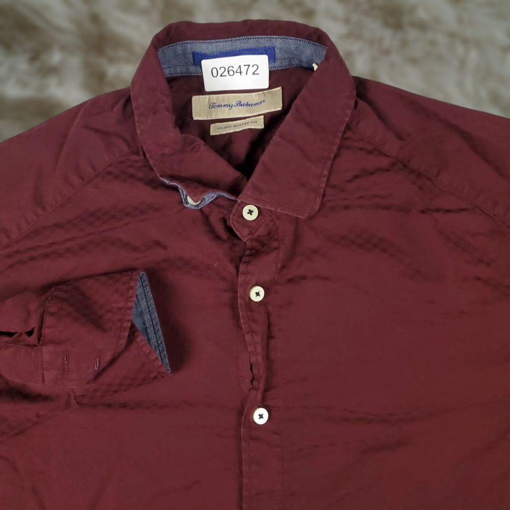 Tommy Bahama Tommy Bahama Shirt Men’s Large Red Cotton Button-Up Long Sleeve Collared Casual Mens Size US L / EU 52-54 / 3 - 1 Thumbnail