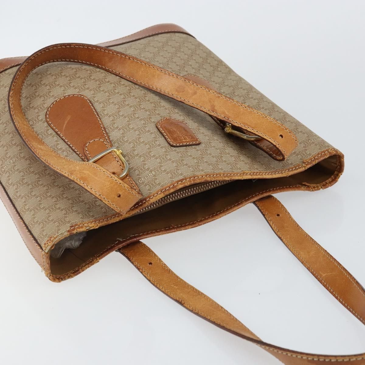 Celine CELINE Macadam Canvas Tote Bag Pvc Beige Gold Size ONE SIZE - 6 Thumbnail