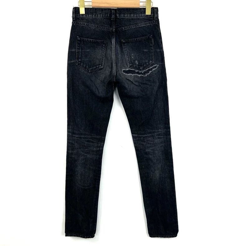 Saint Laurent Paris Saint Laurent ParisD18 Smoky Black Water Ripple Wash Jeans Size US 27 - 2 Thumbnail