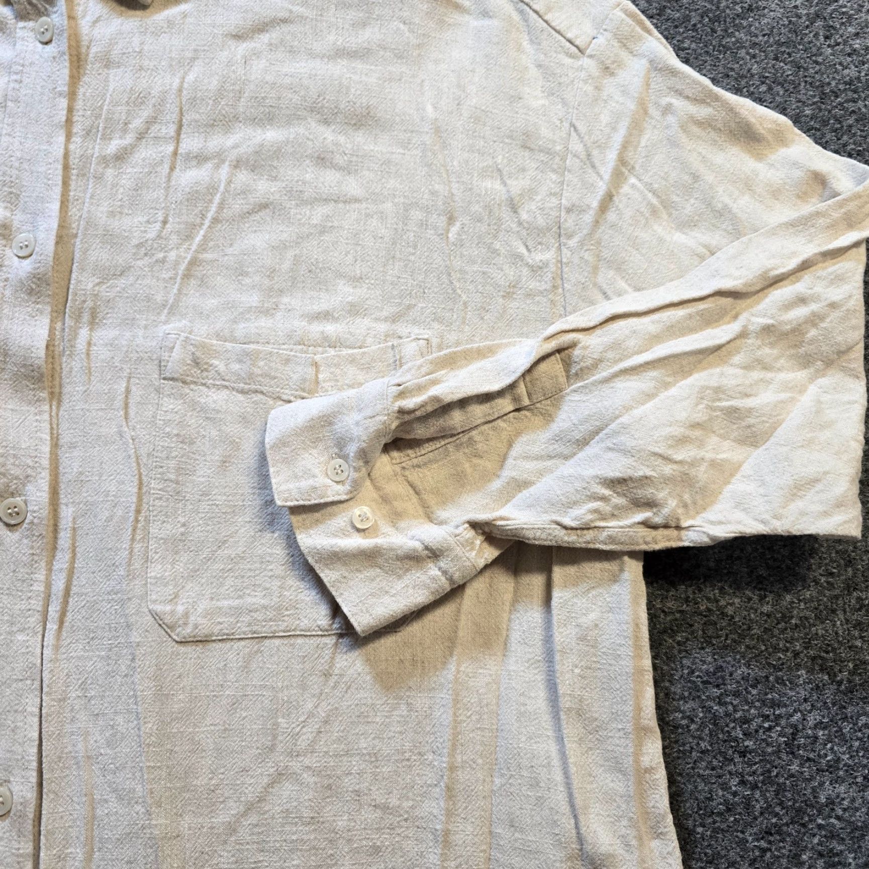 Weekday Weekday Shirt Dress Women M Beige Linen Button Up Casual Capsule Short Sleeve? Size M / US 6-8 / IT 42-44 - 3 Thumbnail