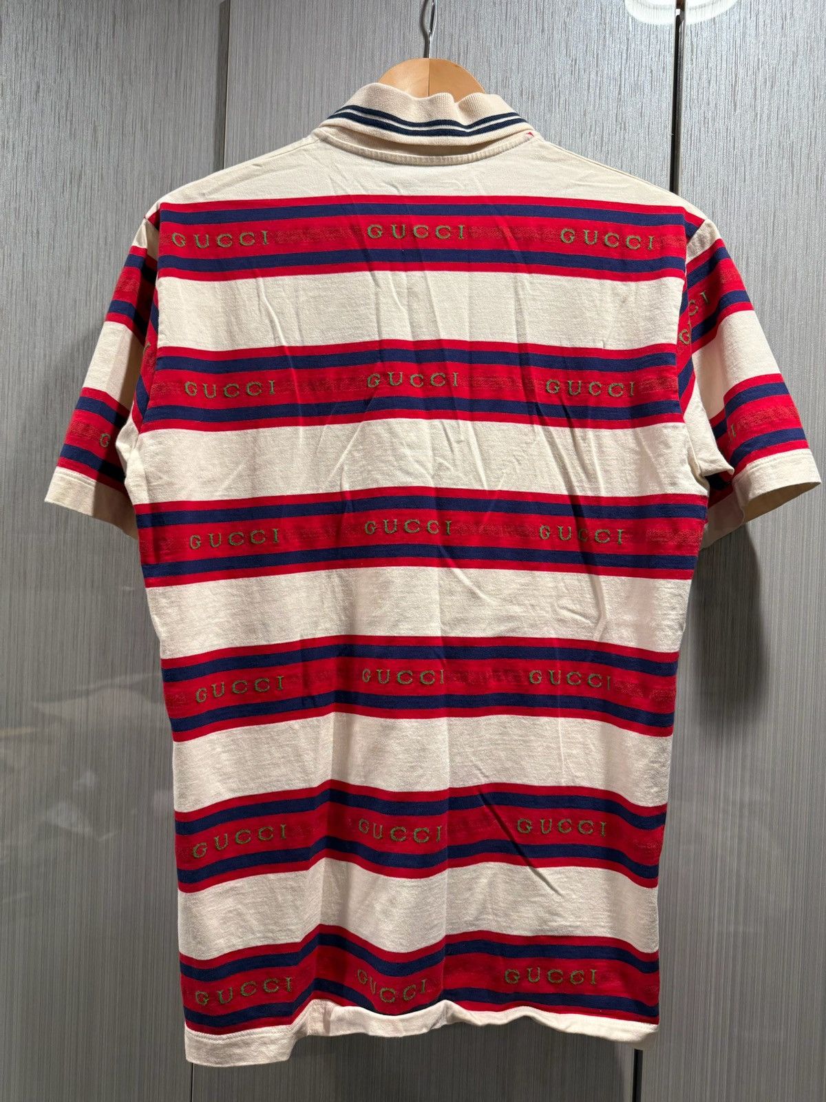 Gucci Gucci White Red Striped Polo Shirt Size US S / EU 44-46 / 1 - 2 Thumbnail