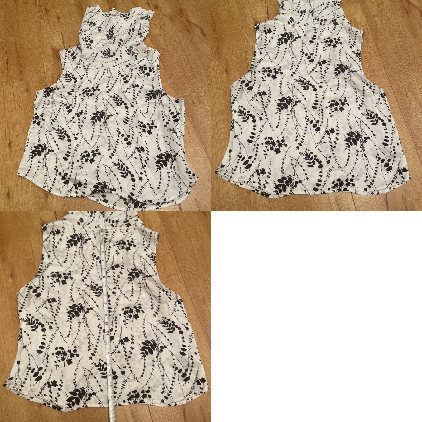 Vintage **Anna and Frank Silk Sleeveless Ivory Blouse Floral MP Romantic** User: Anna and Frank Silk Sleeveless Ivory Blouse Floral MP Romantic Size M / US 6-8 / IT 42-44 - 8 Thumbnail