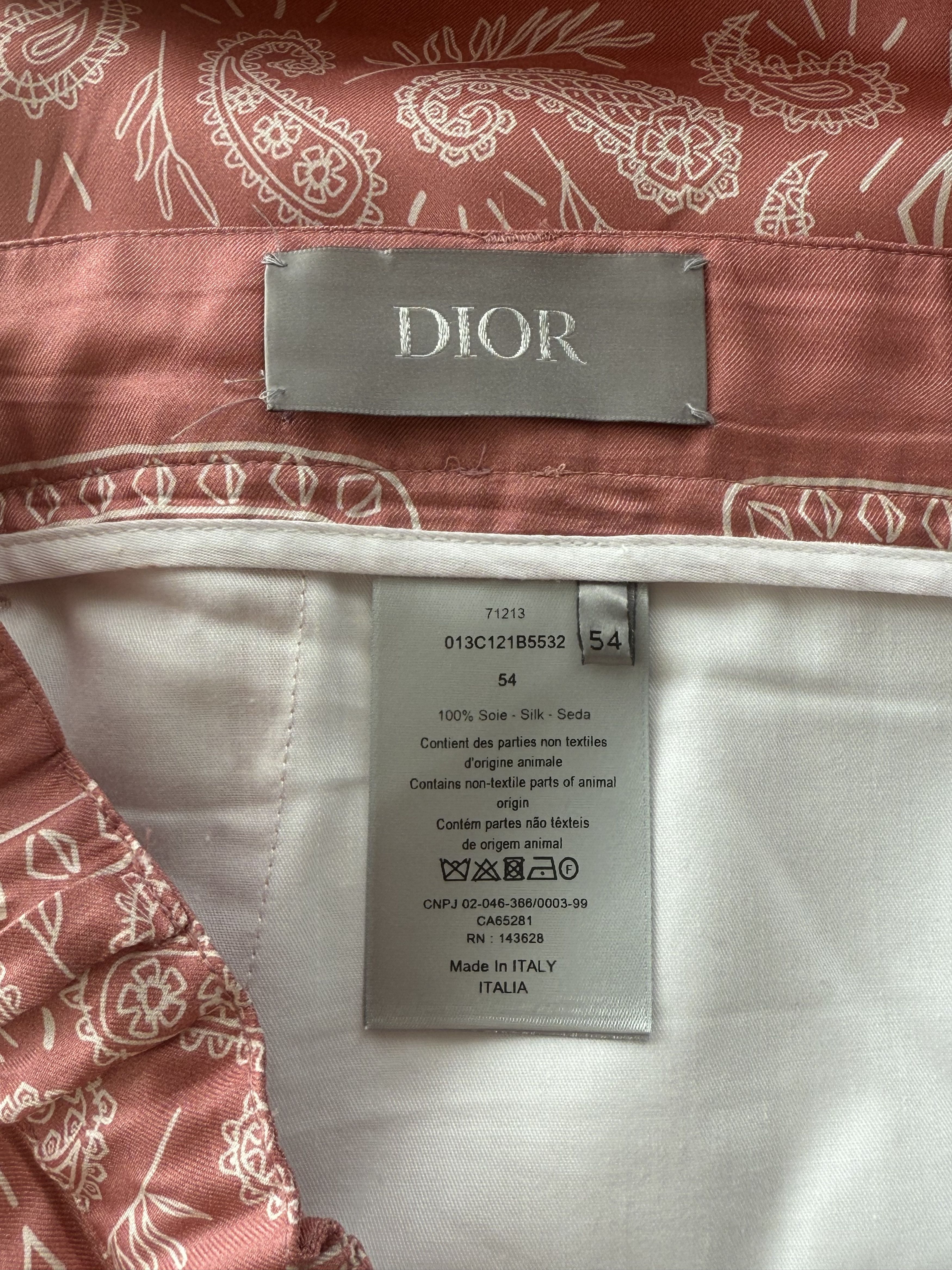 Dior Cactus Jack Pink & White Diamond Bandana Print Silk Shorts Size US 40 / EU 56 - 3 Thumbnail