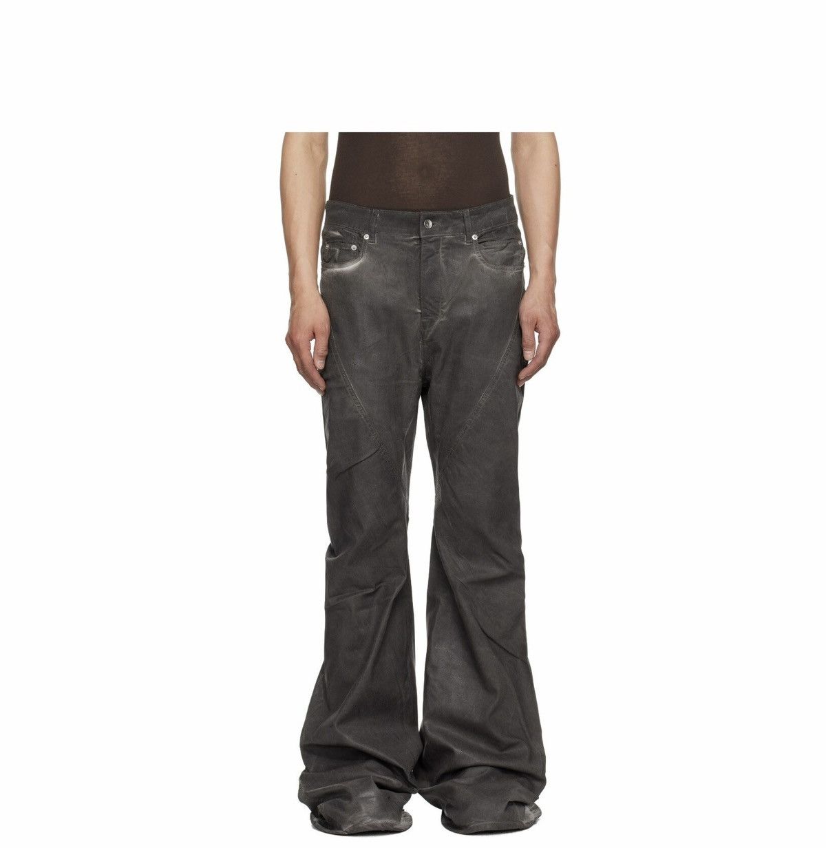 Rick Owens Rick Owens Bias Spared Flare Waxed Jeans Size US 32 / EU 48 - 3 Thumbnail