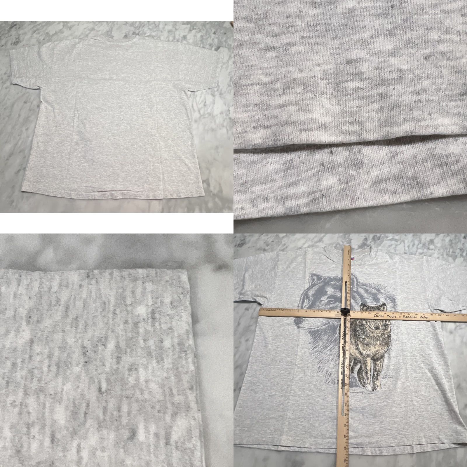 Vintage VINTAGE 90s Grey Wolf Canis Lupus Shirt Graphic Cracking Hanes USA XL Men Short Sleeve Cotton Tee Size US XL / EU 56 / 4 - 8 Thumbnail