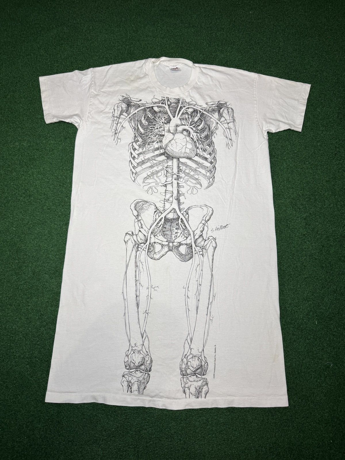 Vintage 90s Skeleton Anatomy Anatomical Halloween Full Length Shirt Size US XL / EU 56 / 4 - 1 Thumbnail