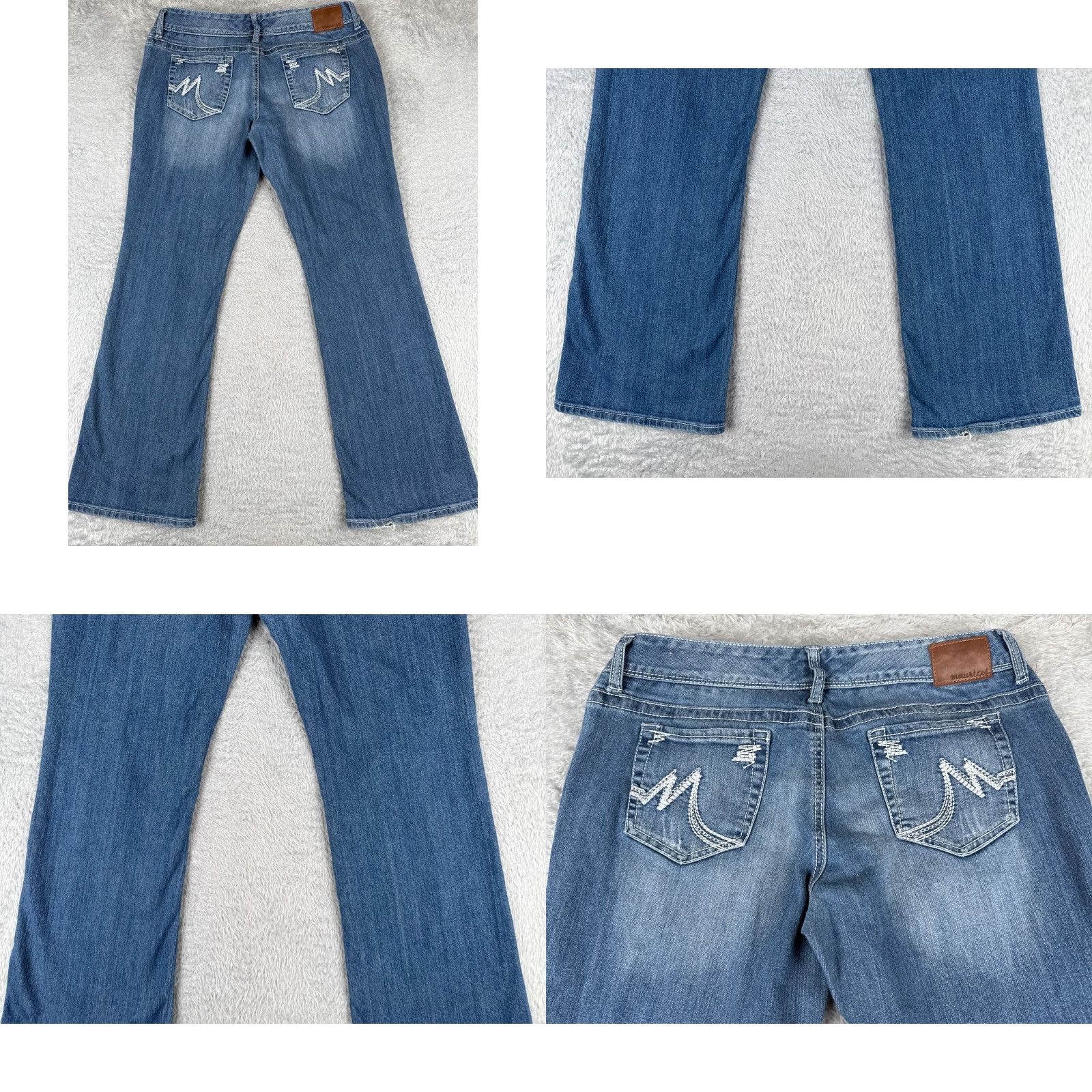 Vintage Maurices Jeans Blue Denim 13 L Low Rise Bootcut Flared 33x31 Cotton 5-Pocket Design Womens Jeans Size 34" / US 12 / IT 48 - 9 Thumbnail
