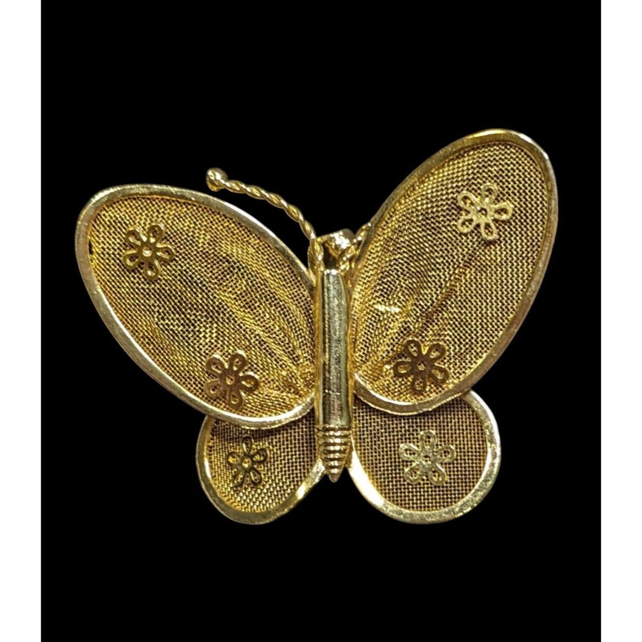 Other Vintage Fairycore Glam Mesh Butterfly Brooch/Pendant Gold To Size ONE SIZE - 1 Thumbnail