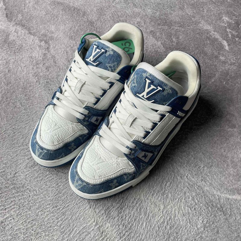 Louis Vuitton Louis Vuitton Denim Trainers in Blue and White -2508 Size US 10 / EU 43 - 1 Thumbnail