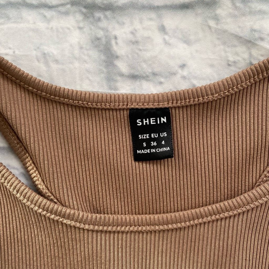 Shein SHEIN women S scoopneck ribbed crop tank top tan Size S / US 4 / IT 40 - 6 Thumbnail