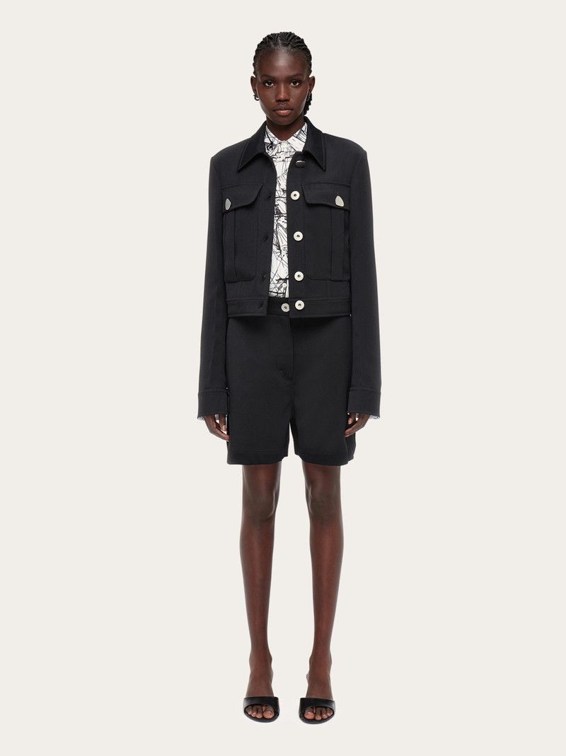 Salvatore Ferragamo o1s1rm0126 Trucker Style Jacket in Black Size L / US 10 / IT 46 - 7 Thumbnail