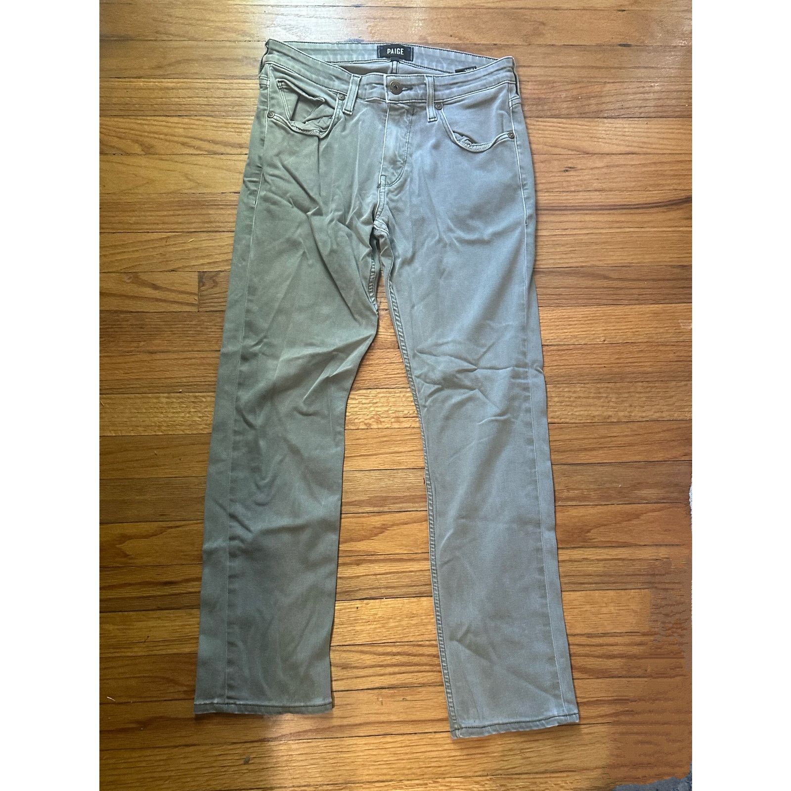 Paige Paige Federal Straight Leg Jeans Green, Classic Fit, Size 29 Size 29" - 1 Thumbnail